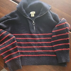 Jessica Simpson Black and Red Zip-Up Sweater
